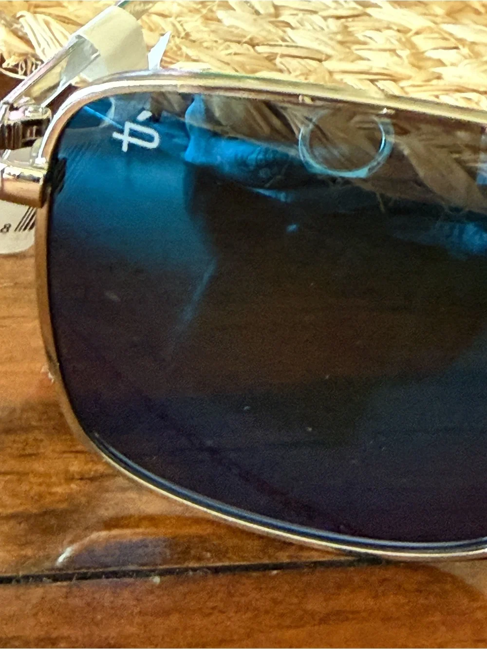 Prive Revaux Blue Mirrored Square Aviator Silver Sunglasses Unisex NWT